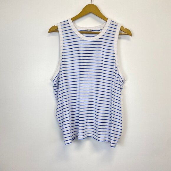 J. Crew Blue and White Striped Back Knot Tank Top - Picture 2 of 13
